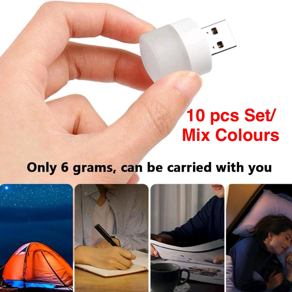 USB LED LAMP Night Light, Mini Portable for PC and Laptop (10 pcs Set / Mix Colours)
