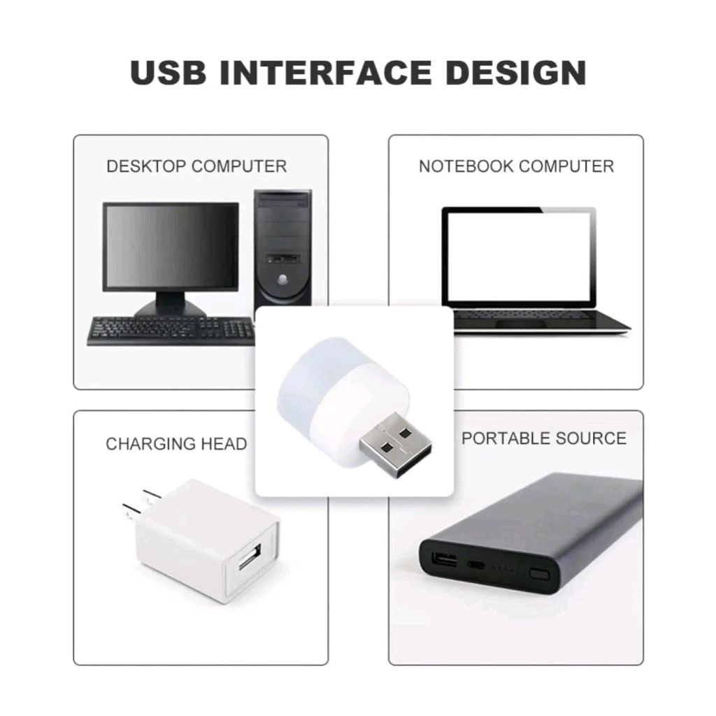 USB LED LAMP Night Light, Mini Portable for PC and Laptop (10 pcs Set / Mix Colours)