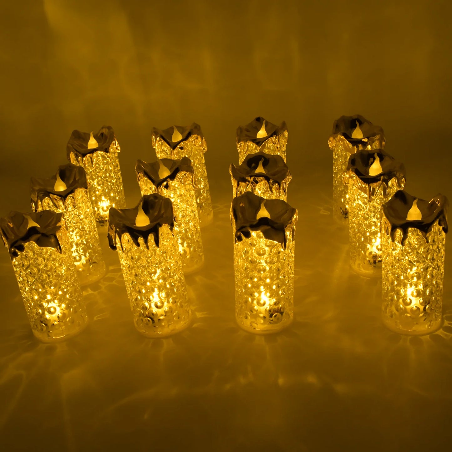 Gold LED Flameless Candles for Decor & Gifting, Diwali (12 Pc MOQ)