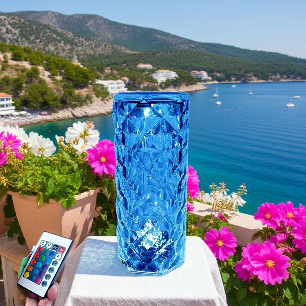 16 Color Changing Rose Crystal Diamond Table Lamp